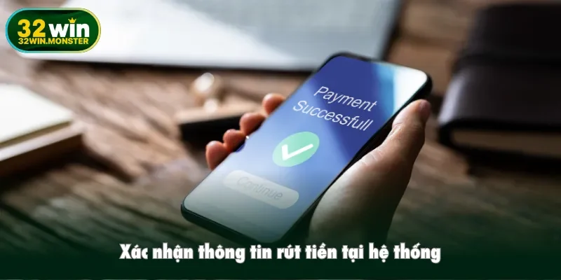 Xác nhận thông tin rút tiền tại hệ thống